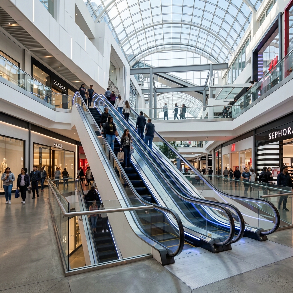 Modern Shopping Mall Escalator